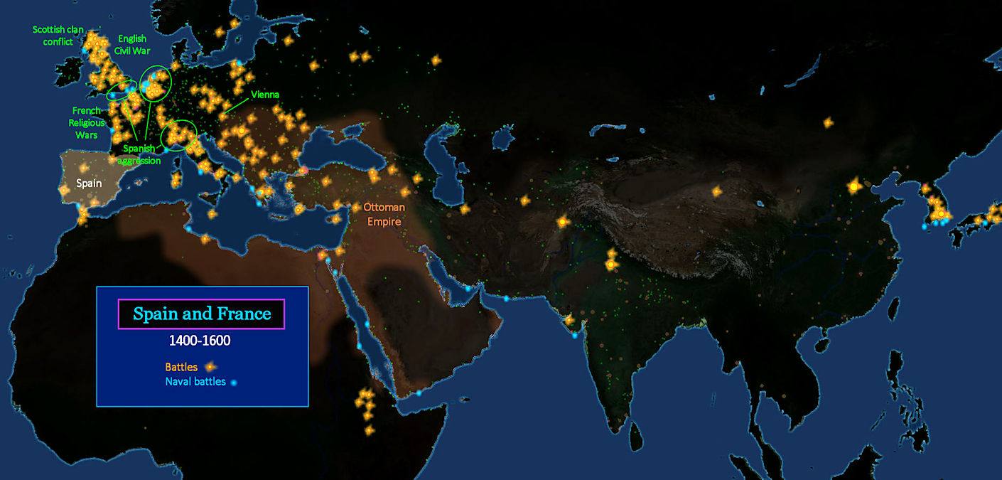 European wars, 1400-1600 map